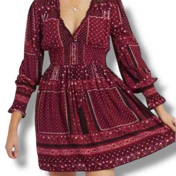 Altar'd State Dresses & Skirts - Altar'd State boho patchwork peasant dress